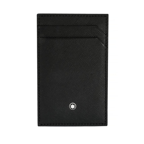 Montblanc Sartorial Leather + Stainless Steel Money Clip Card Holder // 113643