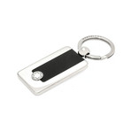 Montblanc Meisterstück Stainless Steel + Leather Key Fob // 114562