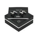 Montblanc Silver Stainless Steel + PVD Cufflinks // 114766