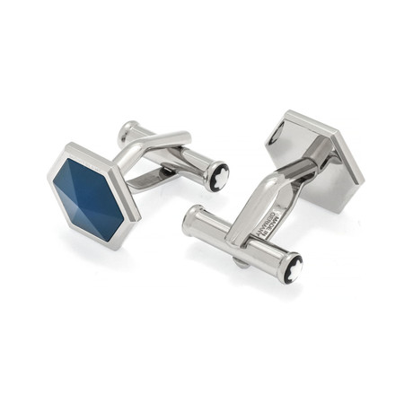 Montblanc Sartorial Stainless Steel + Onyx Cufflinks // 118600