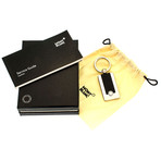 Montblanc Meisterstück Stainless Steel + Leather Key Fob // 114562