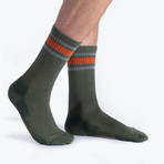 Explorer Socks // Pack of 3 // Olive Stripe + Camo + Forest Green (US: 13)