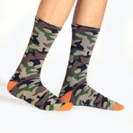 Explorer Socks // Pack of 3 // Olive Stripe + Camo + Forest Green (US: 13)