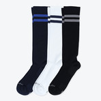 Wilt Socks // Pack of 3 // Navy + White + Black (US: 12)