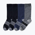 Foyt Socks // Pack of 4 // Black + Heather Gray + Navy (US: 11)