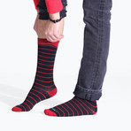 Cheer Socks // Pack of 3 // Big Stripe + Red + Small Stripe (US: 9)