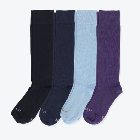 Newman Socks // Pack of 4 // Black + Purple + Navy + Light Blue (US: 8)