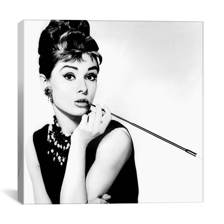 Audrey Hepburn Smoking // Radio Days (18"W x 18"H x 1.5"D)