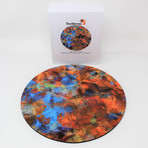 Round Geometric Puzzle // Fire + Ice