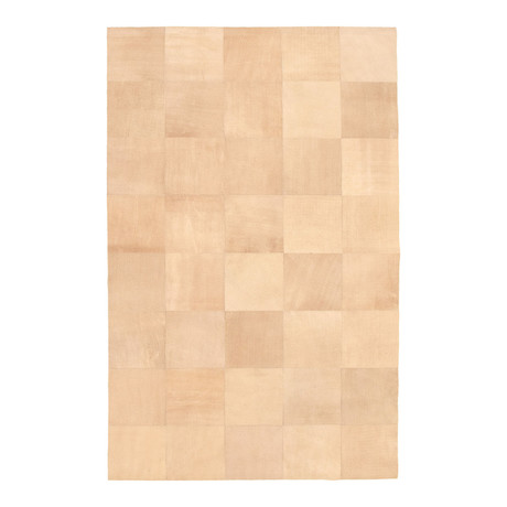 ECARPETGALLERY Cowhide Patchwork // Tan Rug // 5'0" x 7'10"