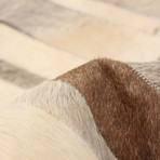 ECARPETGALLERY Cowhide Patchwork // Ivory Rug // 3'11" x 5'9"