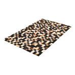 ECARPETGALLERY Cowhide Patchwork // Black Rug // 5'0" x 8'1"