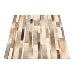 ECARPETGALLERY Cowhide Patchwork // Ivory Rug // 3'11" x 5'9"