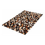 ECARPETGALLERY Cowhide Patchwork // Black Rug // 5'0" x 8'2"