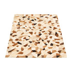 ECARPETGALLERY Cowhide Patchwork // Ivory Rug // 3'11" x 5'10"