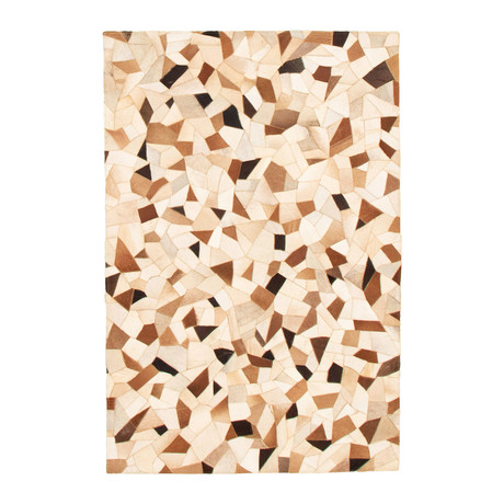 ECARPETGALLERY Cowhide Patchwork // Ivory Rug // 3'11" x 5'10"