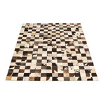 ECARPETGALLERY Cowhide Patchwork // Ivory Rug // 5'4" x 7'6"