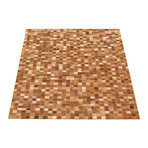 ECARPETGALLERY Cowhide Patchwork // Brown Rug // 3'9" x 5'9"