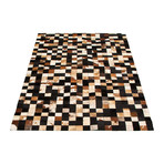 ECARPETGALLERY Cowhide Patchwork // Black Rug // 5'0" x 8'1"