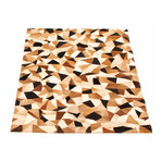 ECARPETGALLERY Cowhide Patchwork // Light Brown Rug // 4'1" x 5'11"