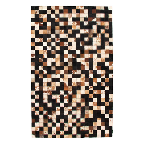 ECARPETGALLERY Cowhide Patchwork // Black Rug // 5'0" x 8'1"