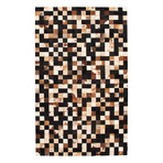 ECARPETGALLERY Cowhide Patchwork // Black Rug // 5'0" x 8'1"