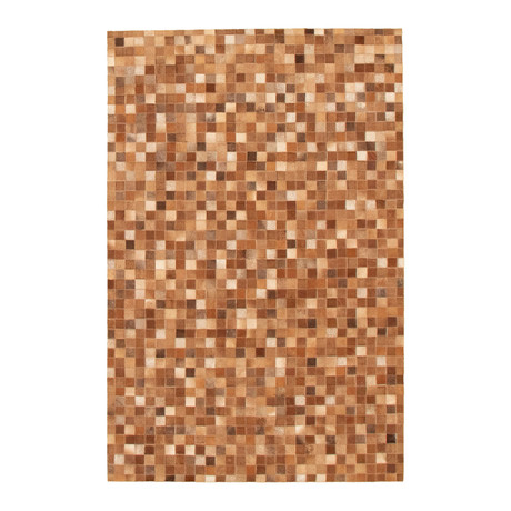 ECARPETGALLERY Cowhide Patchwork // Brown Rug // 3'9" x 5'9"