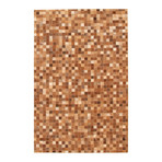 ECARPETGALLERY Cowhide Patchwork // Brown Rug // 3'9" x 5'9"