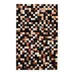 ECARPETGALLERY Cowhide Patchwork // Black Rug // 5'0" x 8'2"