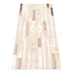 ECARPETGALLERY Cowhide Patchwork // Beige Rug // 2'4" x 6'11"