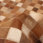 ECARPETGALLERY Cowhide Patchwork // Brown Rug // 3'9" x 5'9"