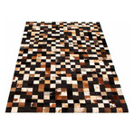 ECARPETGALLERY Cowhide Patchwork // Black Rug // 5'0" x 8'2"