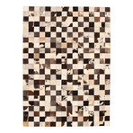 ECARPETGALLERY Cowhide Patchwork // Ivory Rug // 5'4" x 7'6"