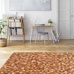 ECARPETGALLERY Cowhide Patchwork // Brown Rug // 3'9" x 5'9"