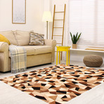 ECARPETGALLERY Cowhide Patchwork // Light Brown Rug // 4'1" x 5'11"