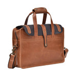 Leather Laptop + Cross Body Shoulder Bag // Brown