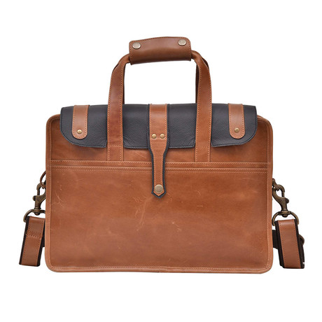 Leather Laptop + Cross Body Shoulder Bag // Brown