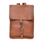 Buffalo Waxed Leather Backpack // Brown
