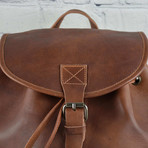 Leather Rucksack Backpack // Brown