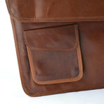 Leather Laptop Messenger + Cross Body Shoulder Bag // Vintage Style