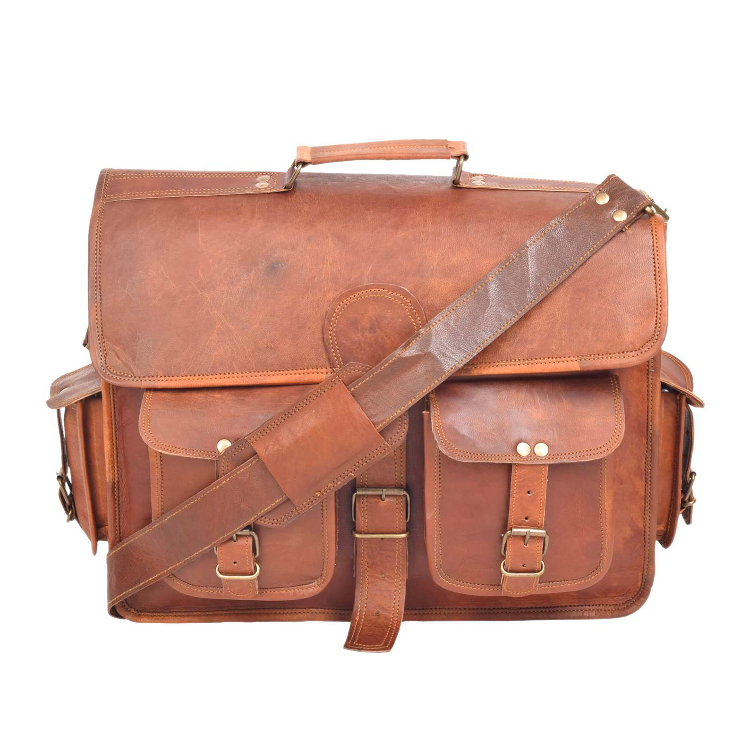Vintage Style Leather Laptop Briefcase // 15” - Exclusive Leather ...