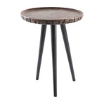 Kavya End Table // Intricate Wood-Etched Top