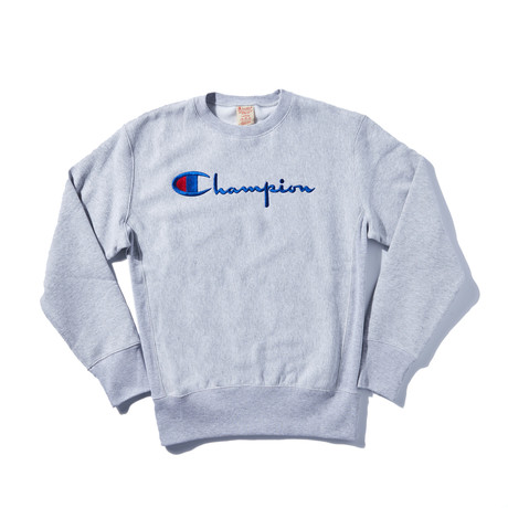 Crewneck Sweatshirt With Full Chest Logo // Oxford Gray (XS)