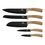 5-Piece Knife Set // Black + Maple
