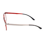 Women's AOM005O 75.053 Optical Frames // Silver + Red