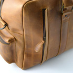 Weekender Genuine Leather Duffel Bag // 20" // Tan