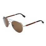 Men's ZC0002 Sunglasses // Silver + Brown