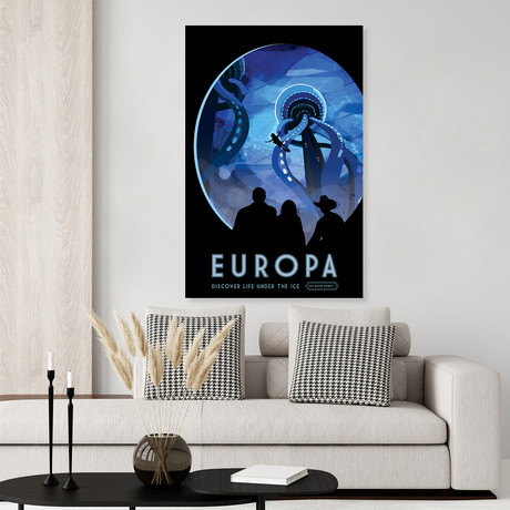 NASA Europa // Space Art Travel Poster (17"H x 11"W x .01"D)