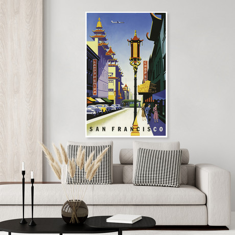 San Francisco Chinatown + Trolly // Vintage Poster (17"H x 11"W x .01"D)