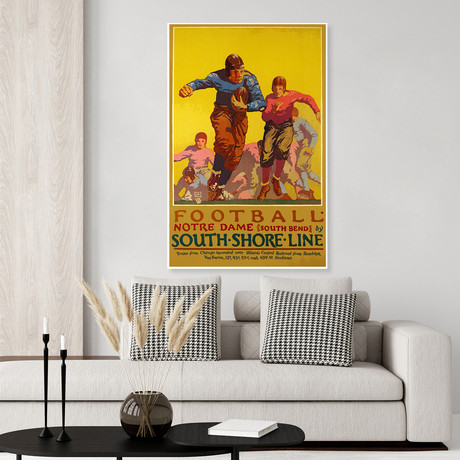 Chicago South Shore Train Line // Notre Dame Football // Vintage Poster (17"H x 11"W x .01"D)